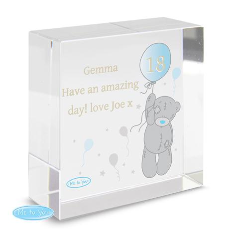 Personalised Me to You Balloon Crystal Block £17.99
